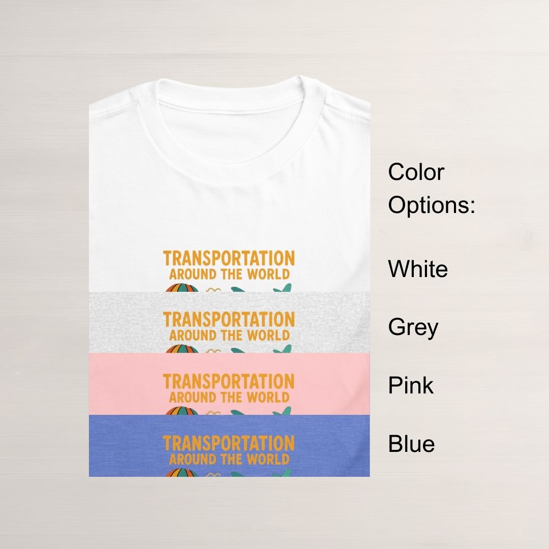 Transportation Around The World Tee For Toddlers