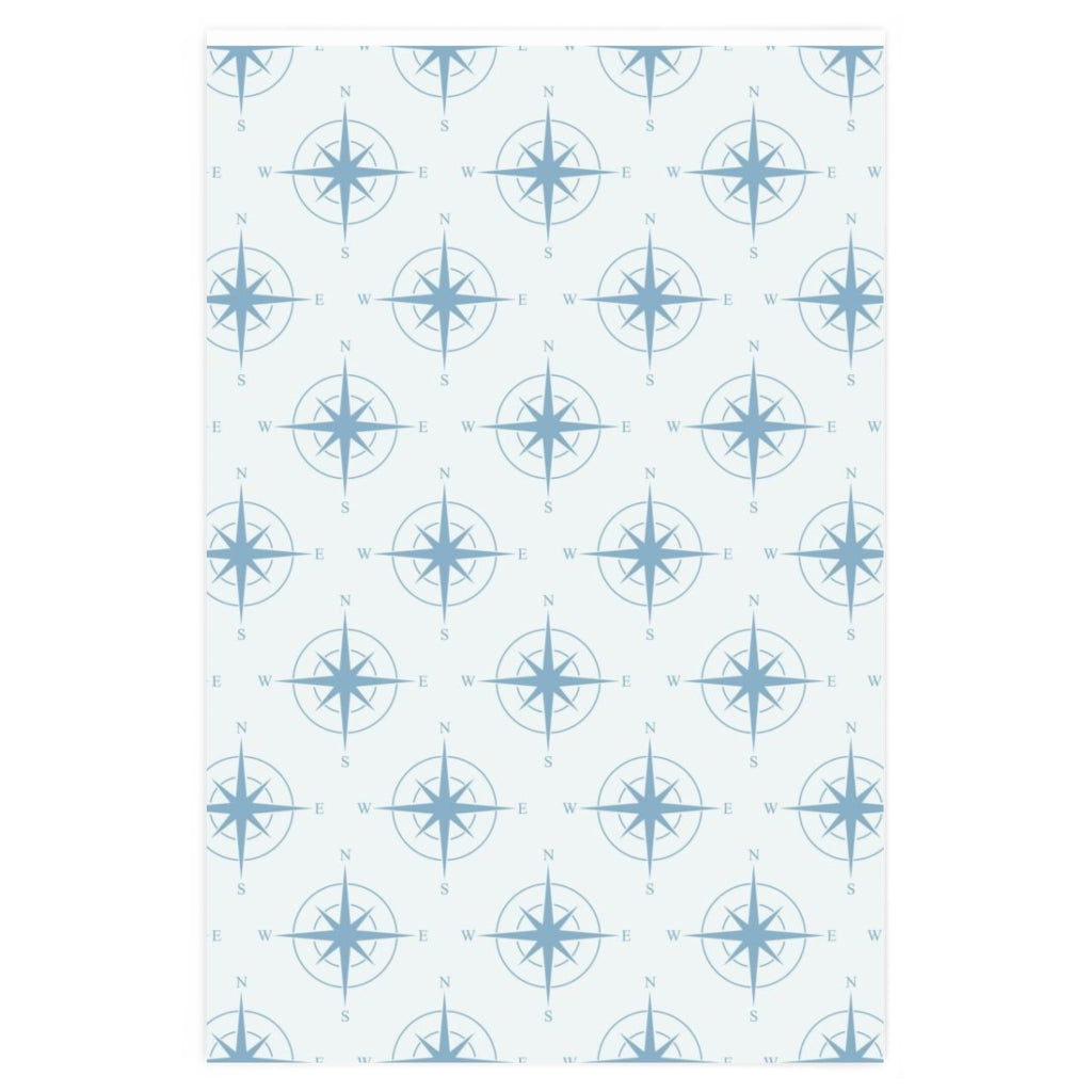 Compass Gift Wrap - Blue