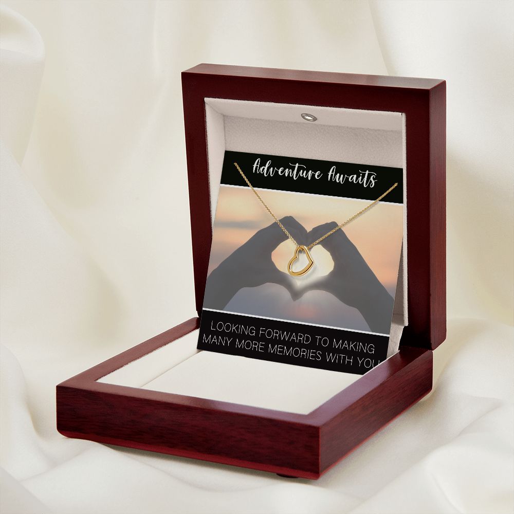 Adventure Awaits Delicate Heart Necklace