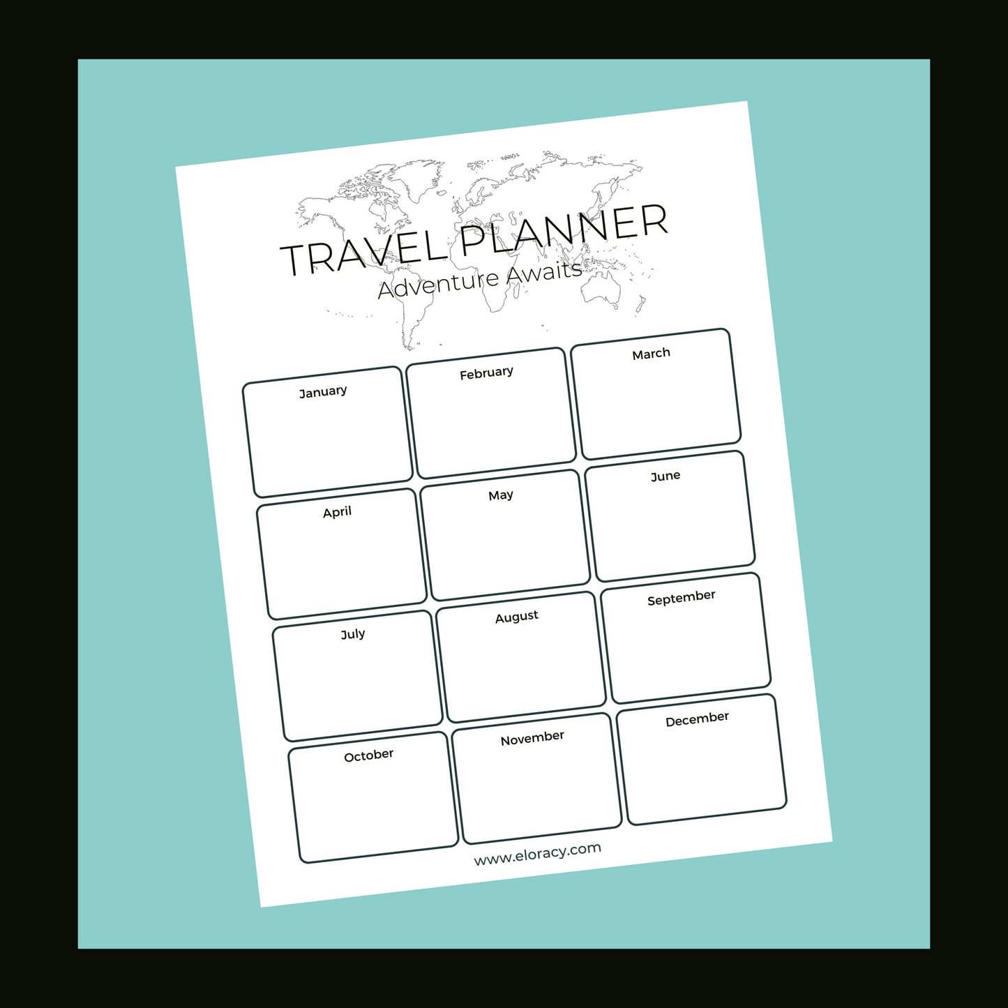 Free Digital Download - Monthly Travel Planner