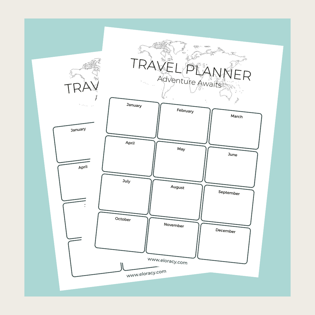 Free Digital Download - Monthly Travel Planner